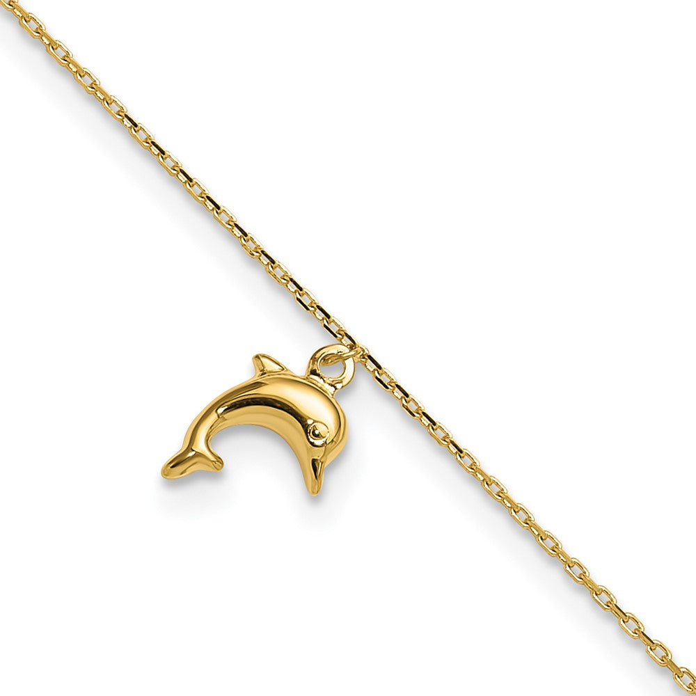Polished;14k Yellow gold;Stamped;Spring Ring