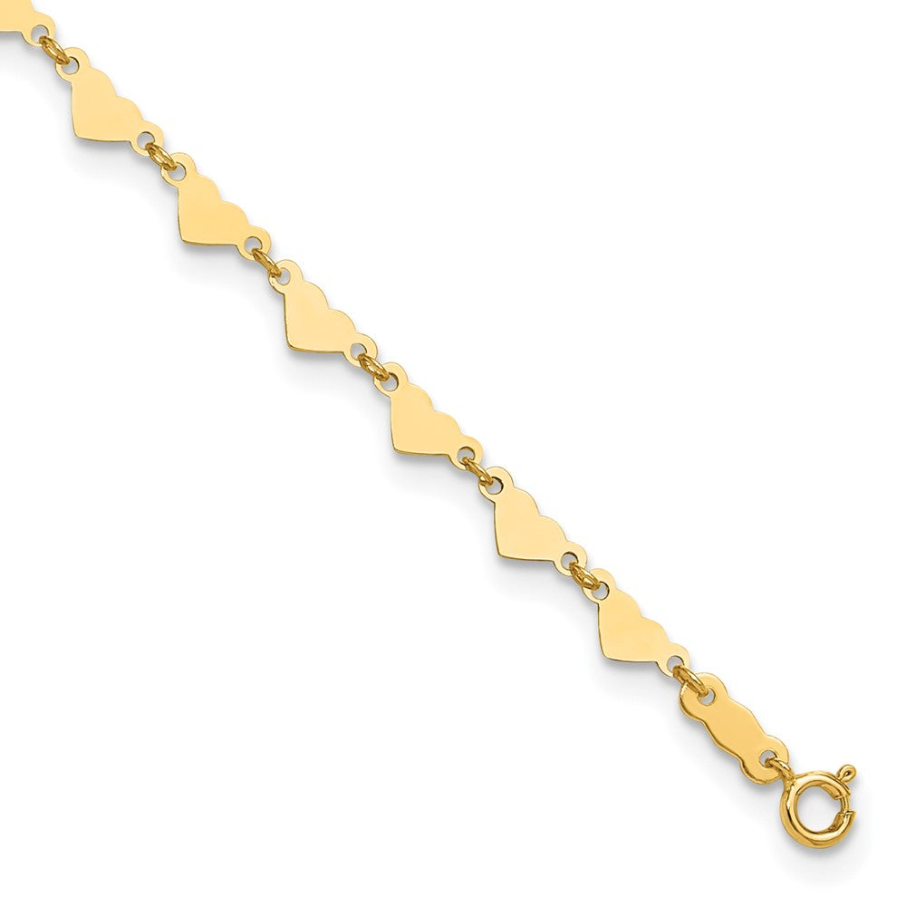 Casted;Polished;14k Yellow gold;Spring Ring;1in extender