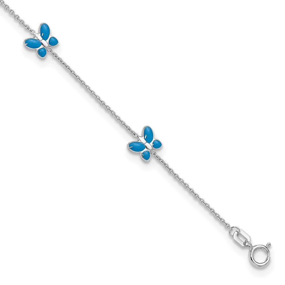 Solid;Polished;14K White gold;Enamel;Spring Ring