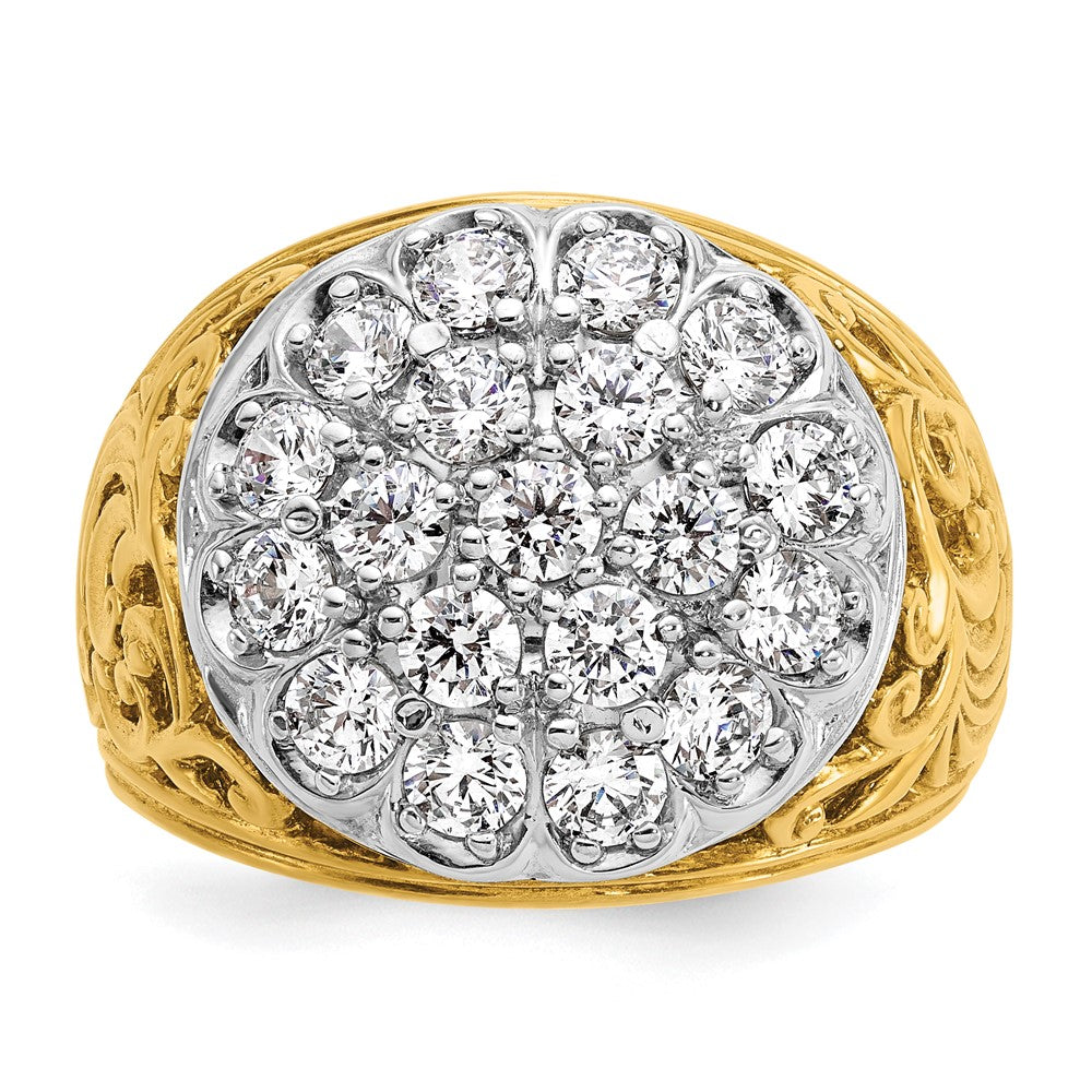 14k Two-tone IBGoodman Men's Kentucky Cluster Ring Mounting for 2ctw Dia