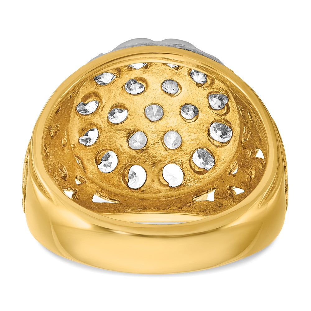 14k Two-tone IBGoodman Men's Kentucky Cluster Ring Mounting for 2ctw Dia