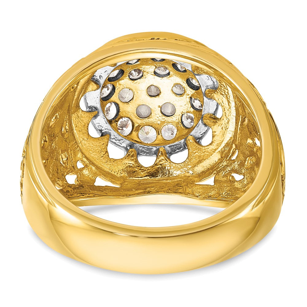 IBGoodman 14k Two-tone Men's Polished Filigree Round Cluster Ring Mounting