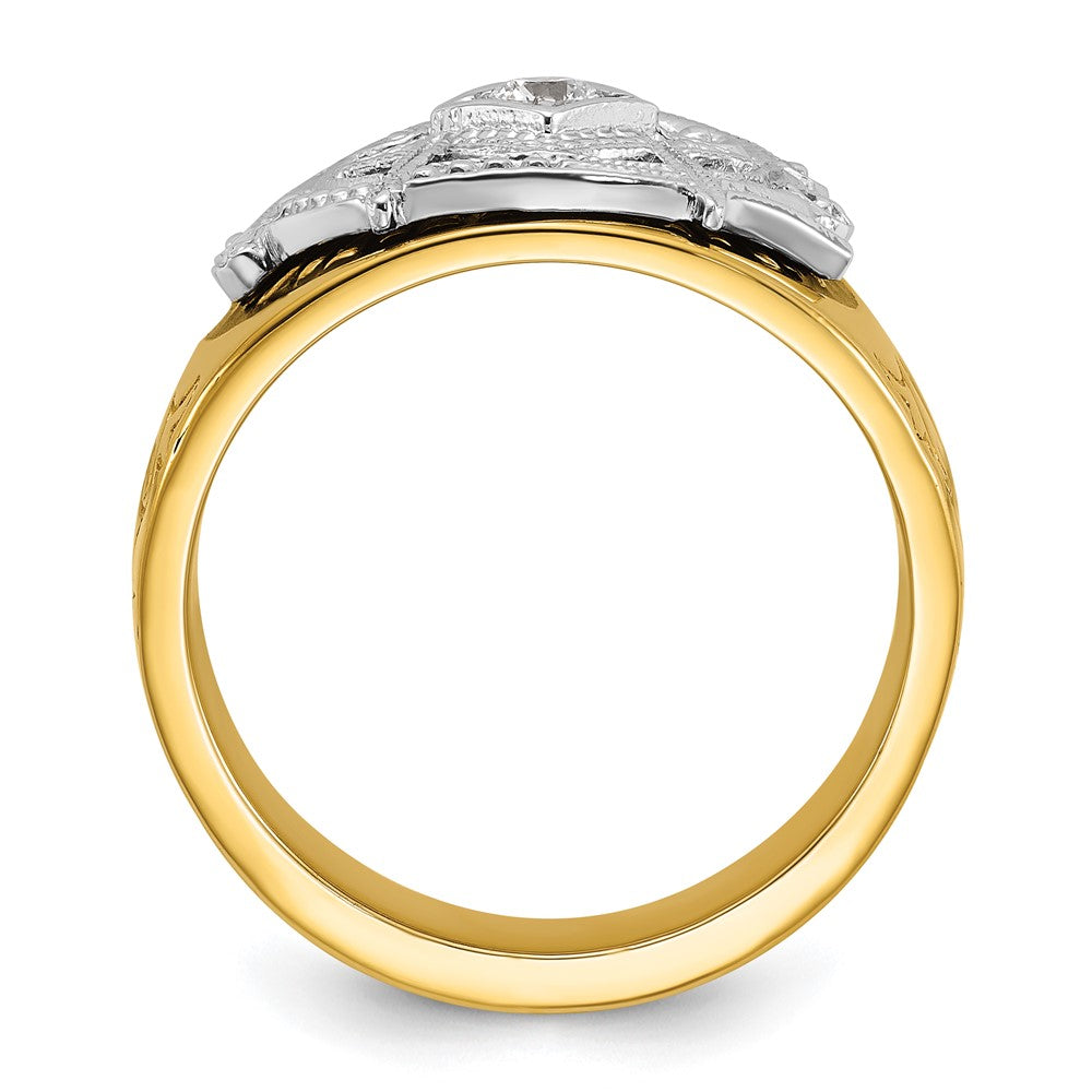 IBGoodman 10k Two-tone Men's Polished and Textured Blue Lodge Master Masonic Ring Mounting