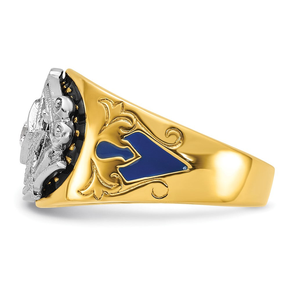 IBGoodman 10k Two-tone Men's Polished and Textured Blue Lodge Master Masonic Ring Mounting