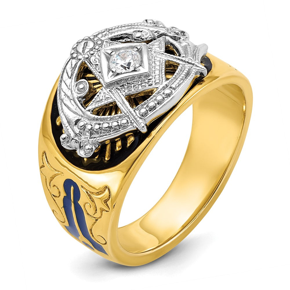 IBGoodman 10k Two-tone Men's Polished and Textured Blue Lodge Master Masonic Ring Mounting