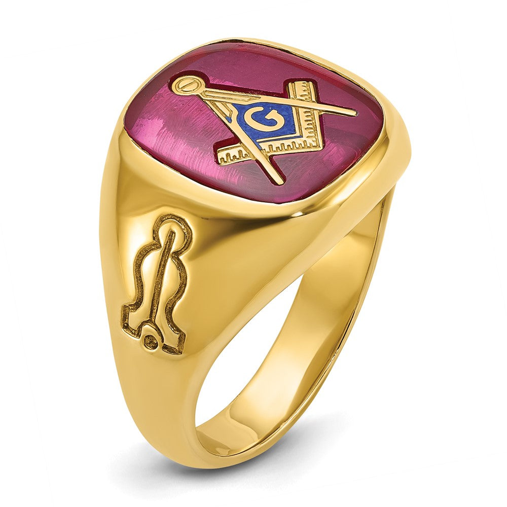 IBGoodman 14k Men's Polished and Grooved Blue Lodge Master Masonic Ring Mounting