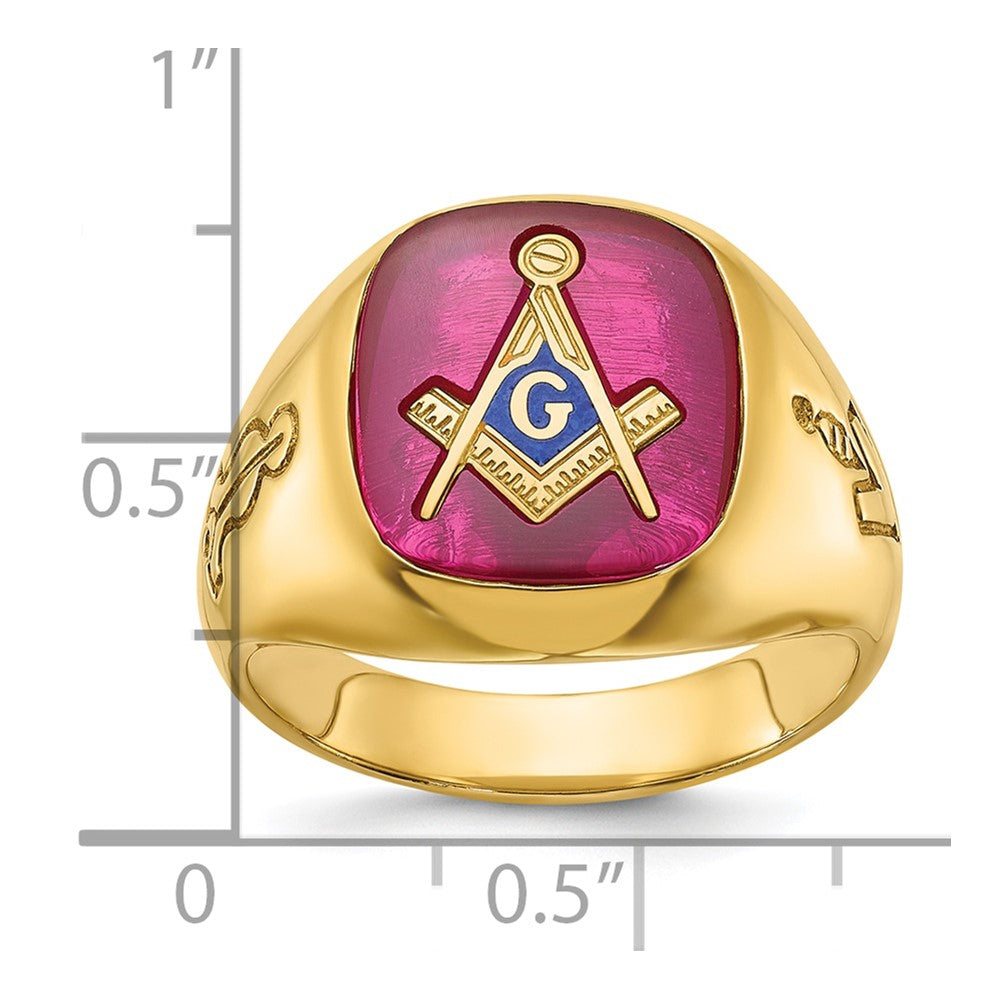 IBGoodman 14k Men's Polished and Grooved Blue Lodge Master Masonic Ring Mounting