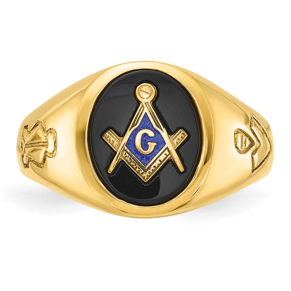 IBGoodman 10k Men's Polished and Grooved Blue Lodge Master Masonic Ring Mounting