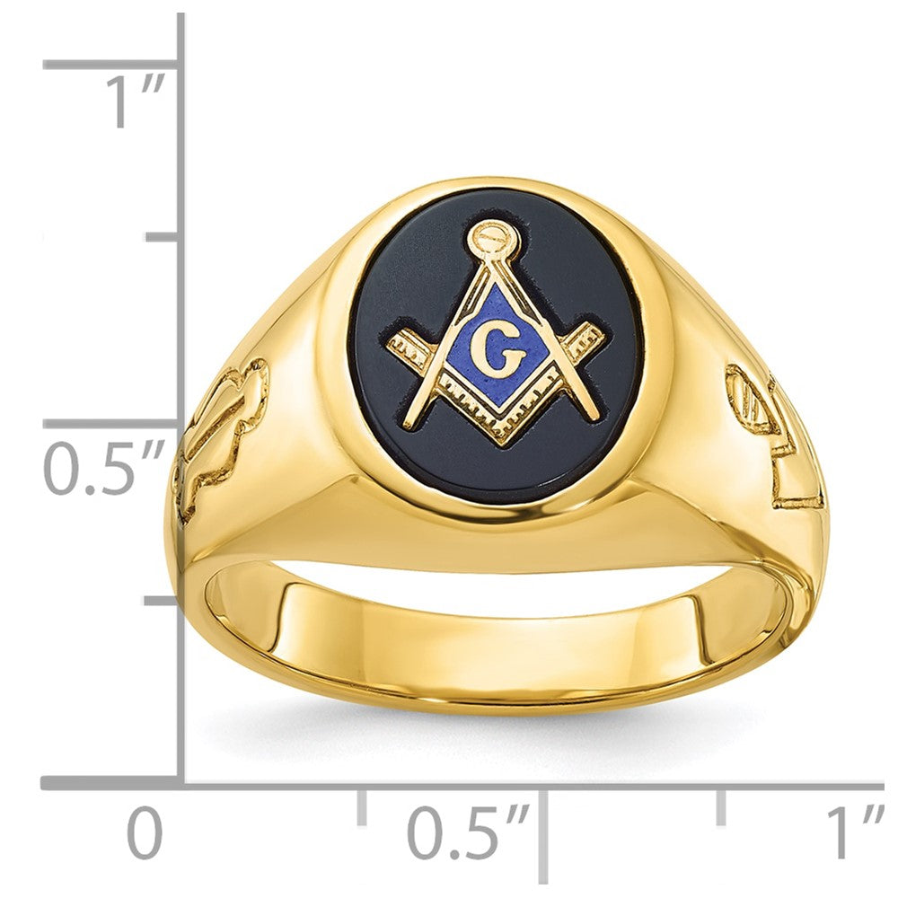 IBGoodman 14k Men's Polished and Grooved Blue Lodge Master Masonic Ring Mounting