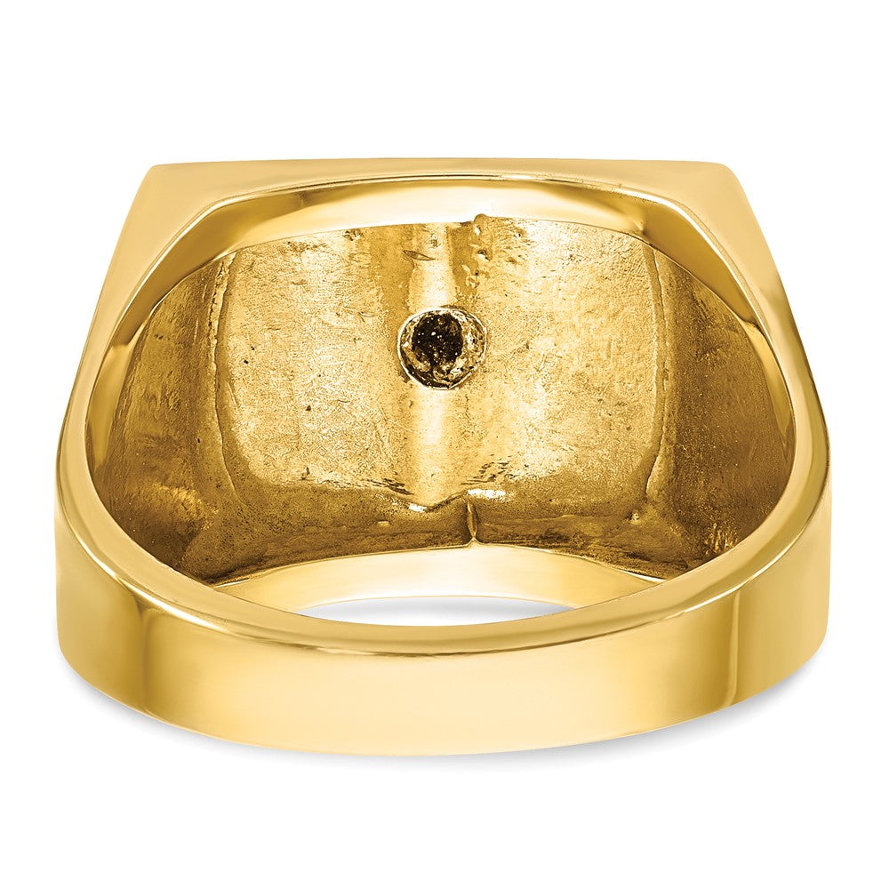IBGoodman 14k Two-tone Men's Polished and Textured with Blue Enamel Blue Lodge Master Masonic Ring