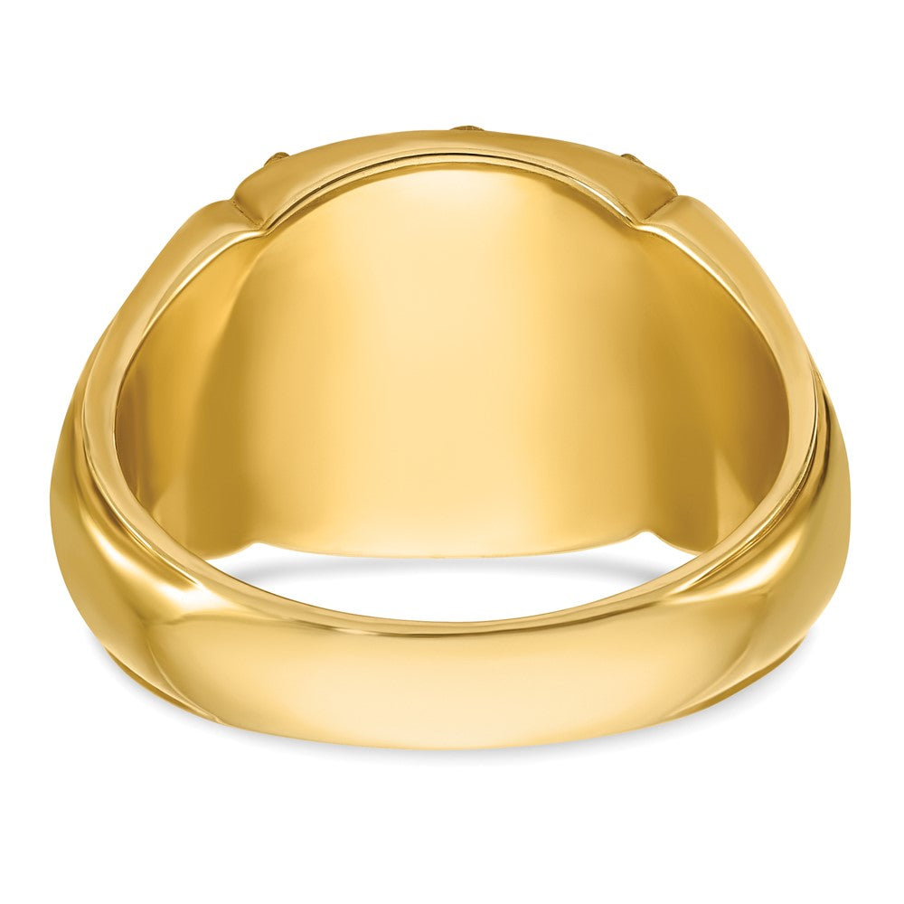 IBGoodman 14k Men's Polished and Textured with Multi-color Enamel Knights Templar Masonic Ring