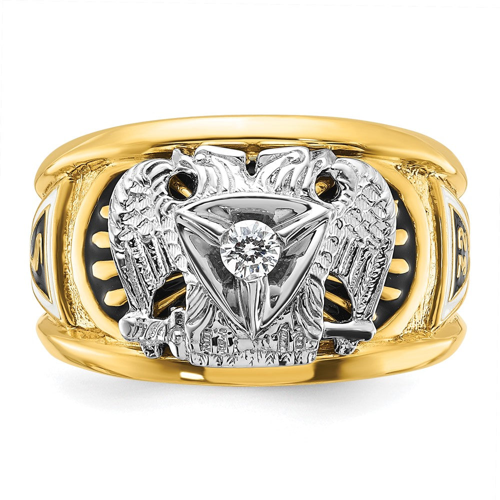 IBGoodman 10k Two-tone Men's Polished and Textured 32nd Degree Scottish Rite Masonic Ring Mounting