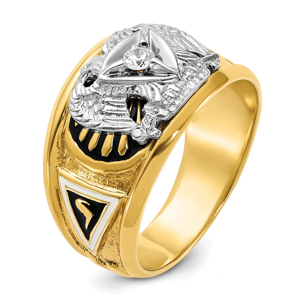 IBGoodman 10k Two-tone Men's Polished and Textured 32nd Degree Scottish Rite Masonic Ring Mounting