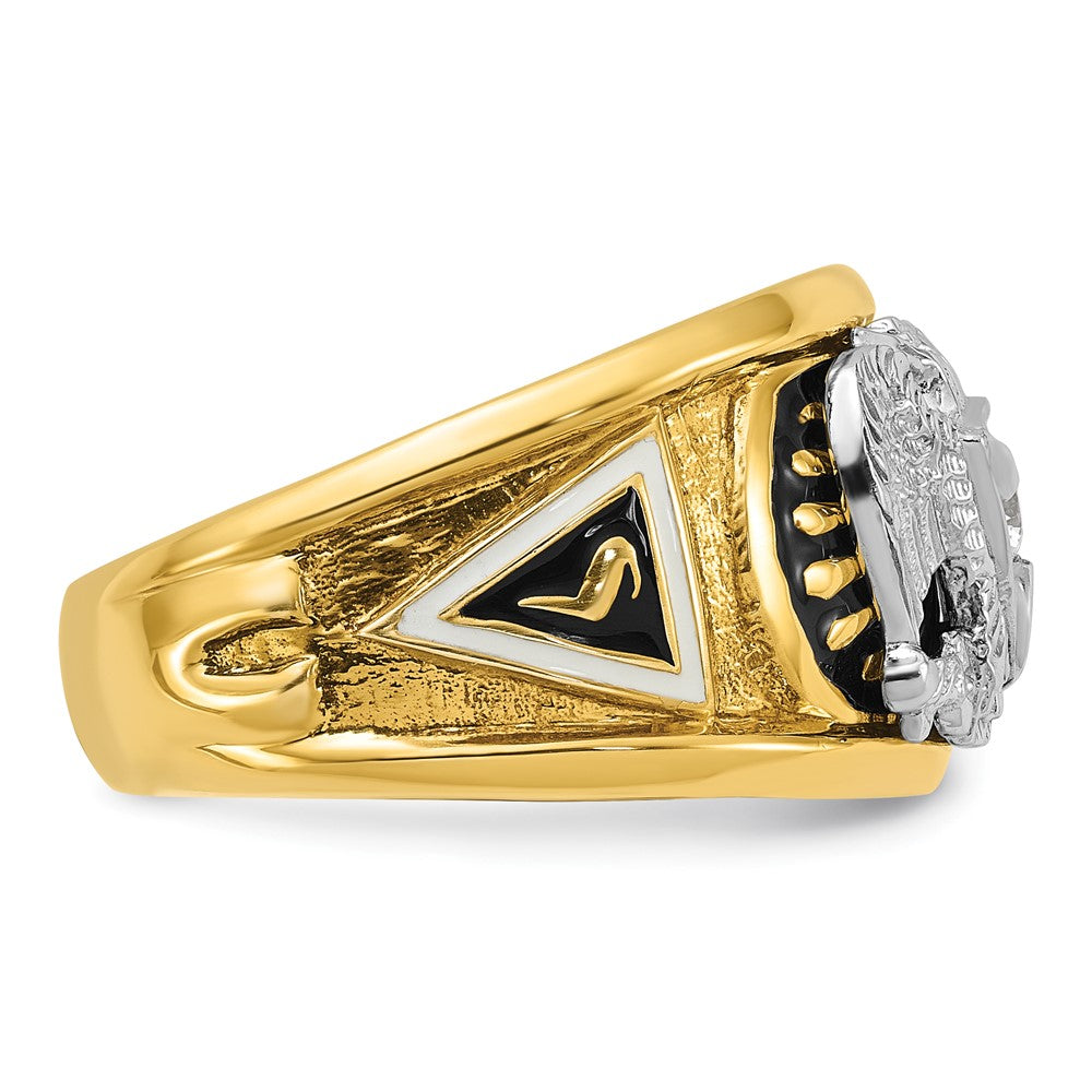 IBGoodman 10k Two-tone Men's Polished and Textured 32nd Degree Scottish Rite Masonic Ring Mounting