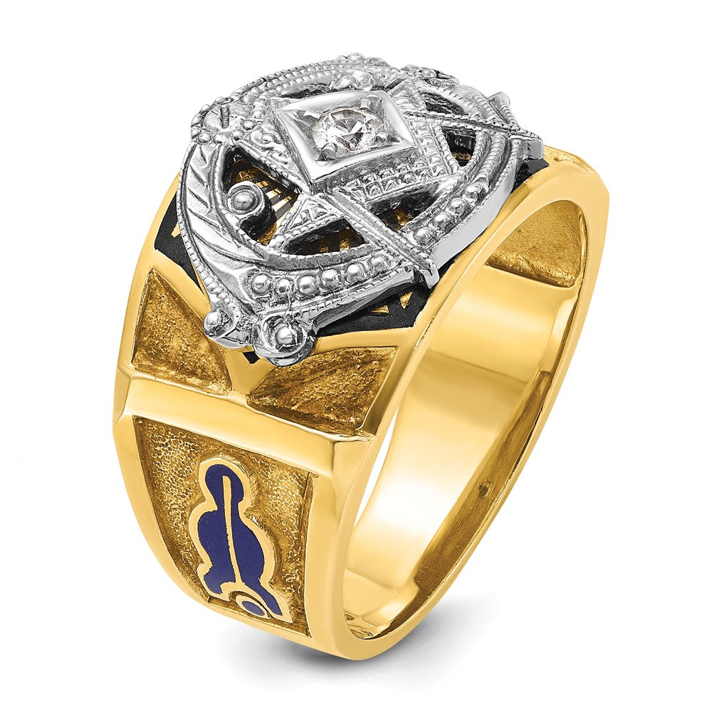 IBGoodman 14k Two-tone Men's Polished and Textured Blue Lodge Master Masonic Ring Mounting