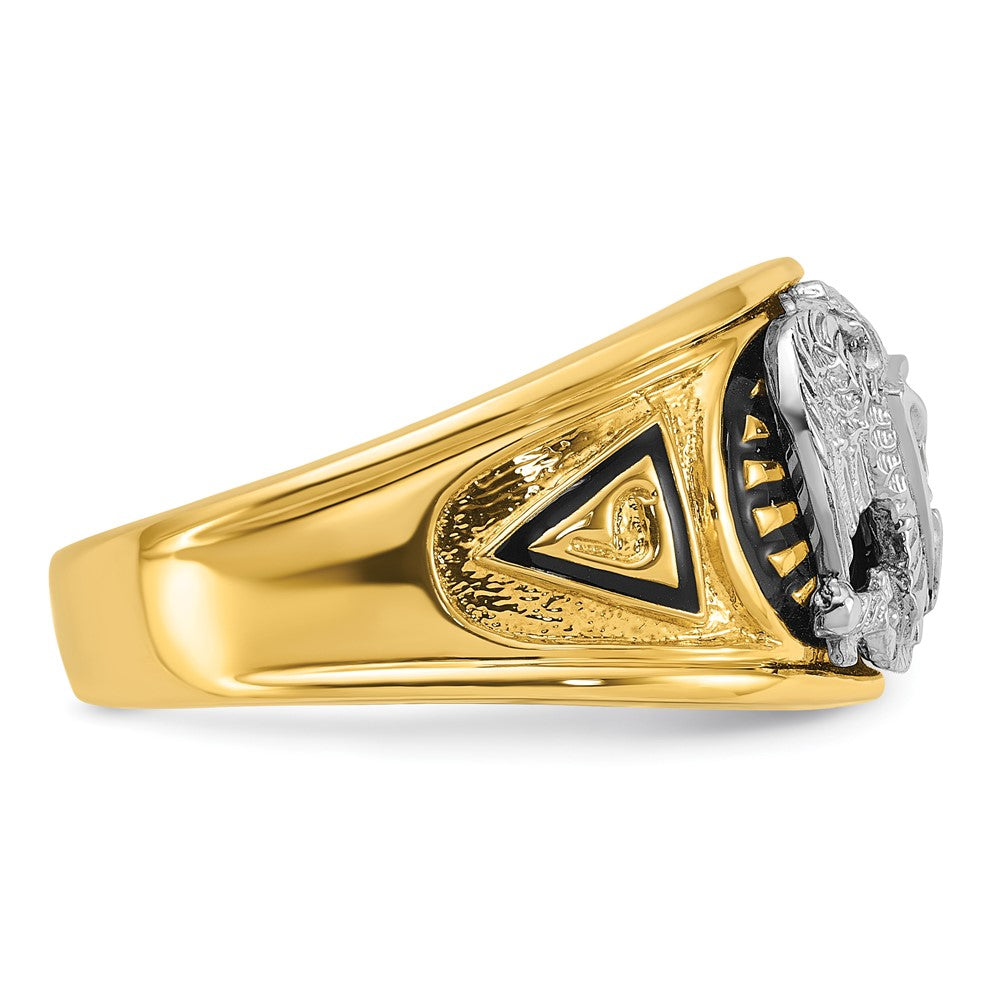 IBGoodman 10k Two-tone Men's Polished and Textured 32nd Degree Scottish Rite Masonic Ring Mounting