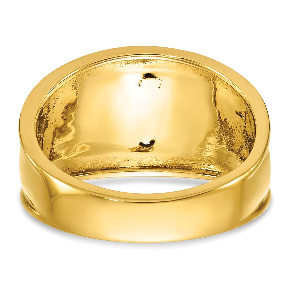 IBGoodman 14k Two-tone Men's Polished and Textured with Black Enamel and Diamond 32nd Degree Scottish Rite Masonic Ring