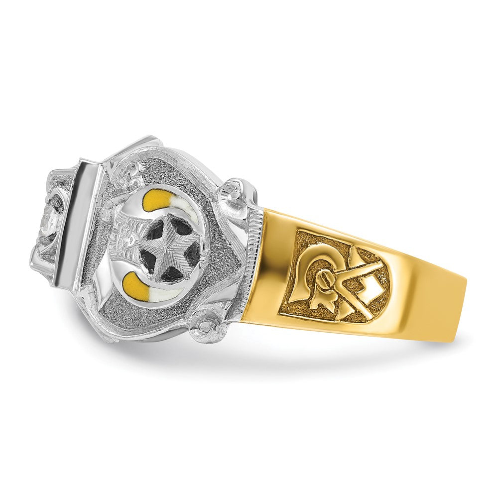 IBGoodman 14k Two-tone Men's Polished and Textured Double Eagle Masonic Shriner's Ring Mounting