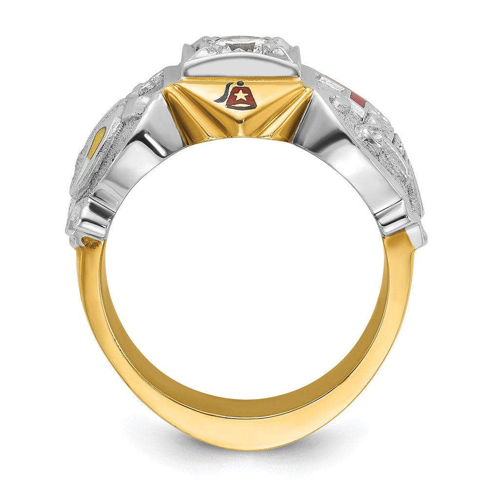 IBGoodman 10k Two-tone Men's Polished and Textured Knights Templar Masonic Shriner's Ring Mounting