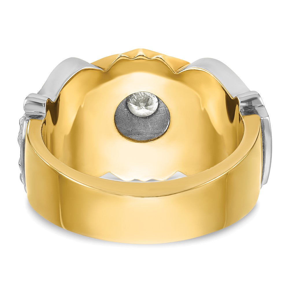 IBGoodman 10k Two-tone Men's Polished and Textured Knights Templar Masonic Shriner's Ring Mounting