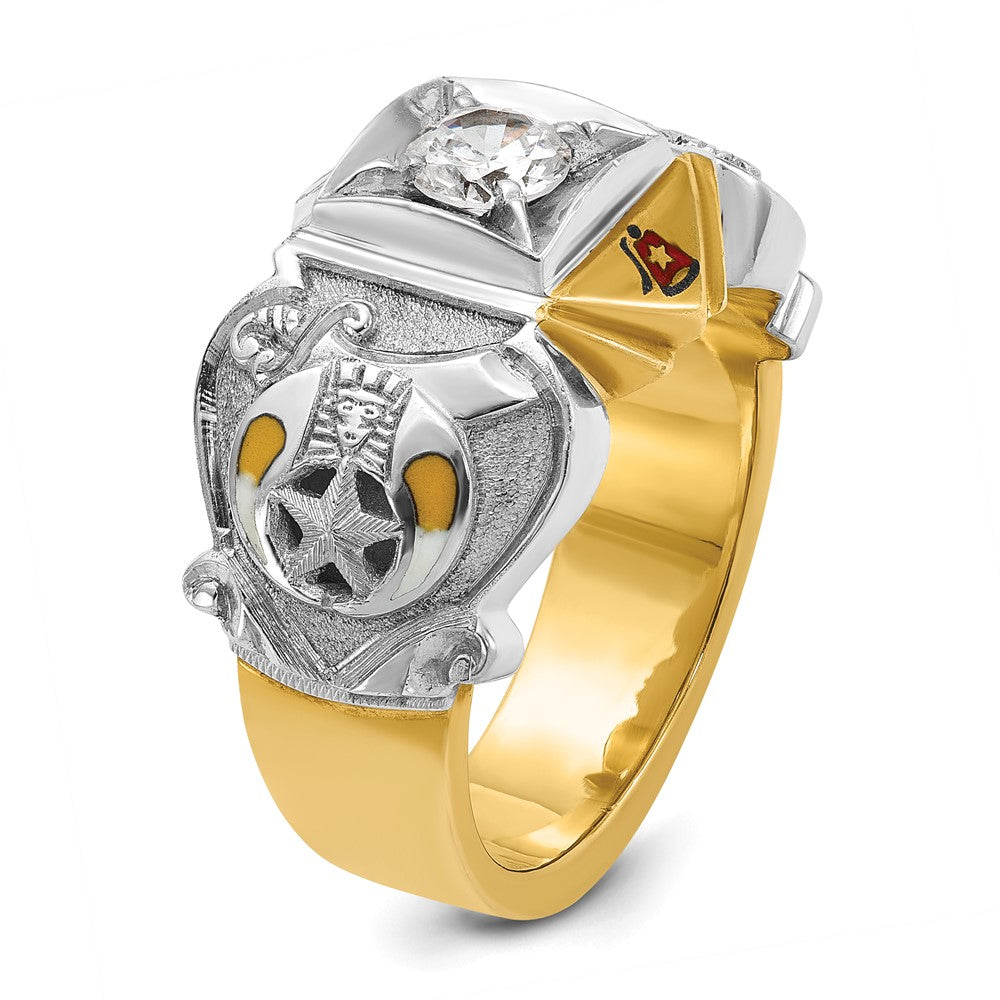 IBGoodman 14k Two-tone Men's Polished and Textured Knights Templar Masonic Shriner's Ring Mounting