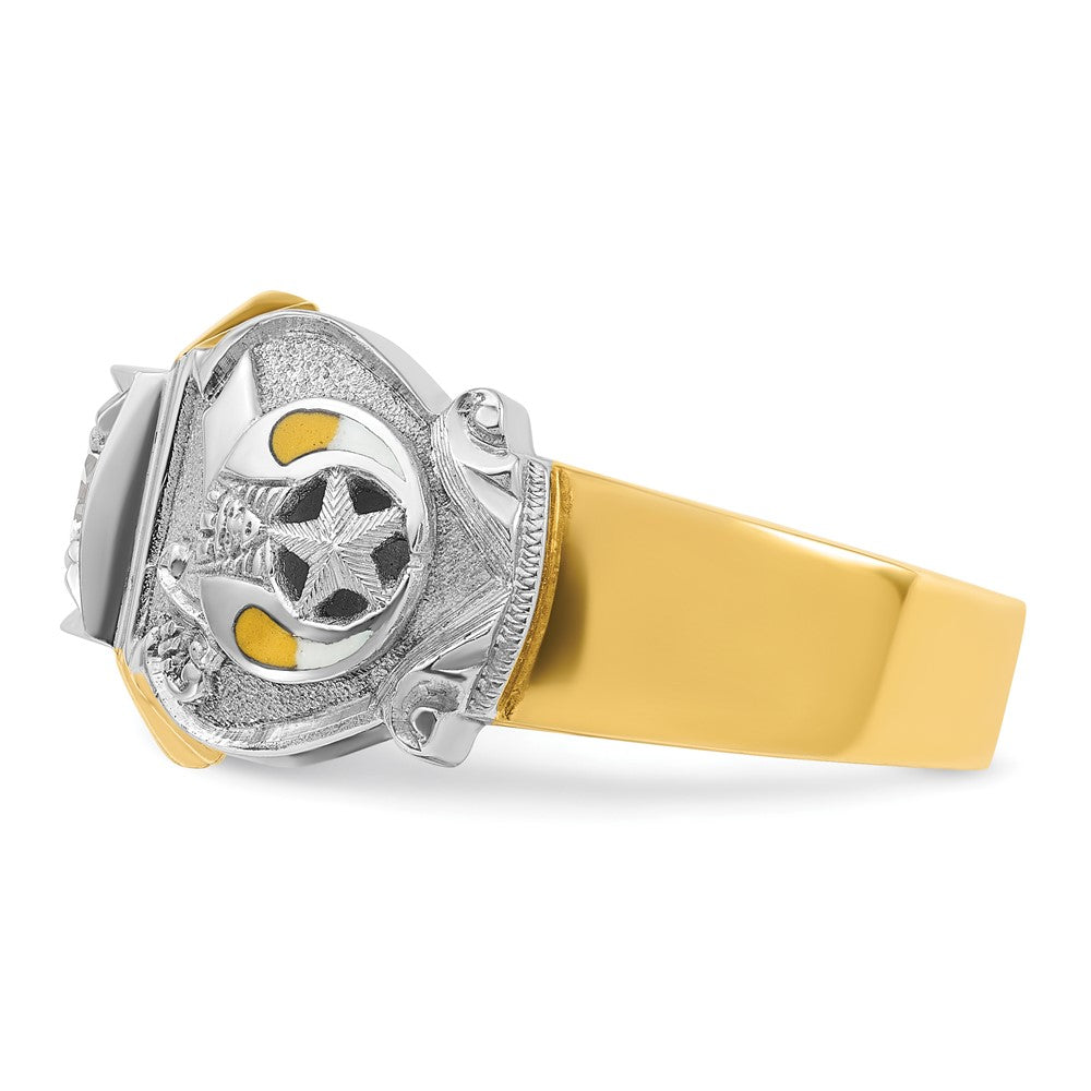 IBGoodman 14k Two-tone Men's Polished and Textured Masonic Shriner's Ring Mounting