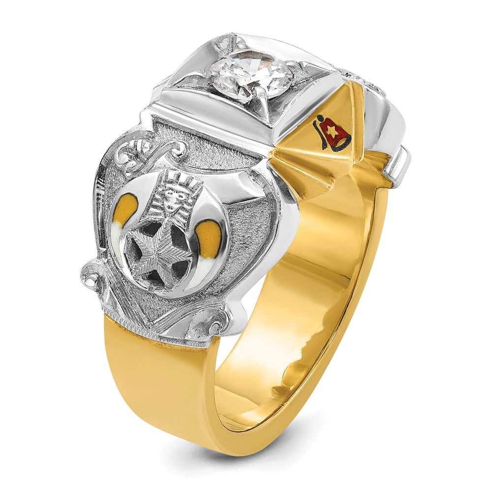 IBGoodman 14k Two-tone Men's Polished and Textured Masonic Shriner's Ring Mounting