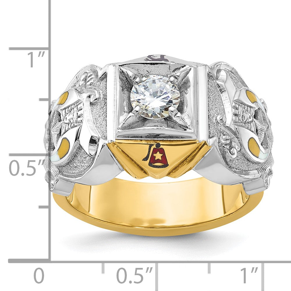 IBGoodman 14k Two-tone Men's Polished and Textured Masonic Shriner's Ring Mounting