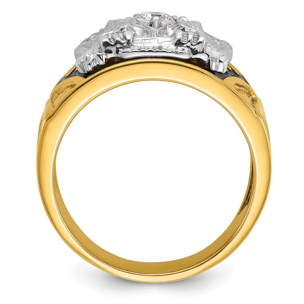 IBGoodman 14k Two-tone Men's Polished and Textured 32nd Degree Scottish Rite Masonic Ring Mounting