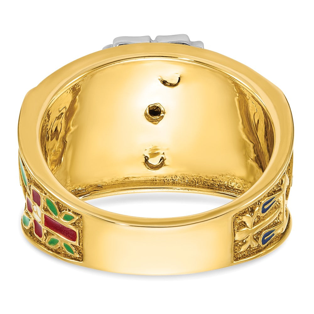 IBGoodman 14k Two-tone Men's Polished and Textured 32nd Degree Scottish Rite Masonic Ring Mounting