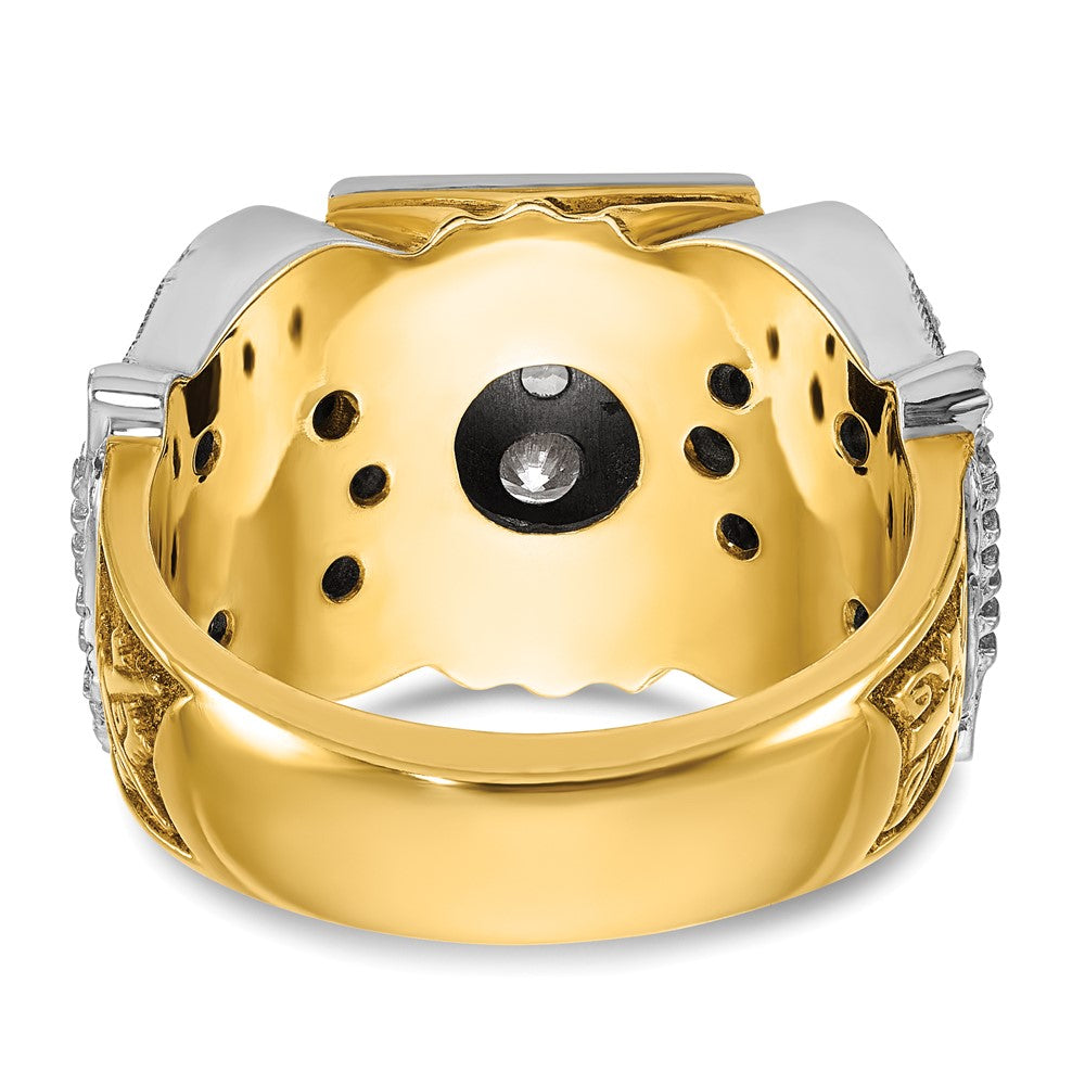 IBGoodman 14k Two-tone Men's Polished and Textured 32nd Degree Scottish Rite Masonic Ring Mounting