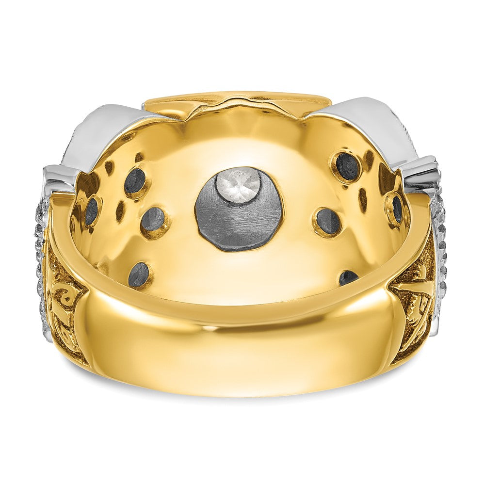 IBGoodman 14k Two-tone Men's Polished and Textured 32nd Degree Scottish Rite Masonic Ring Mounting