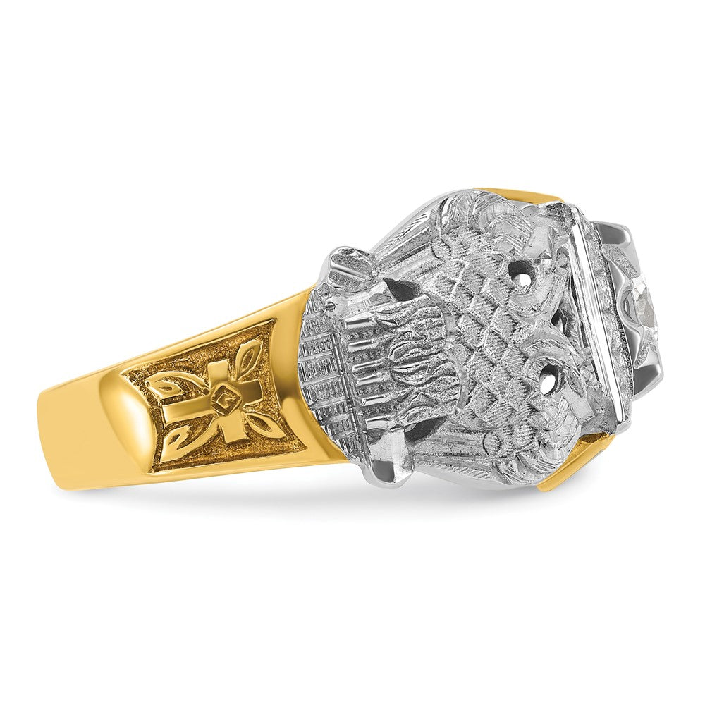 IBGoodman 14k Two-tone Men's Polished and Textured 32nd Degree Scottish Rite Masonic Ring Mounting