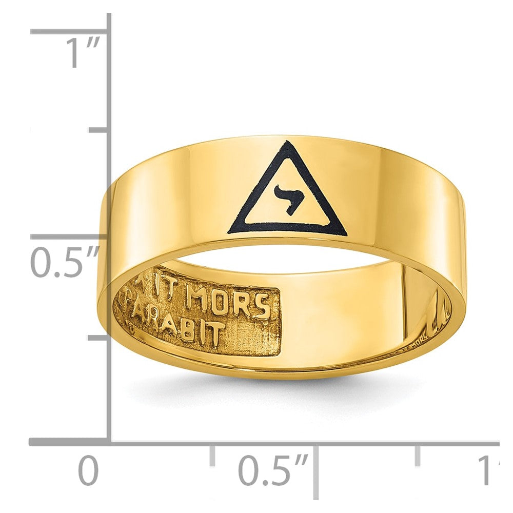 IBGoodman 14k Men's Polished with Black Enamel 14th Degree Grand Elect Masonic Ring