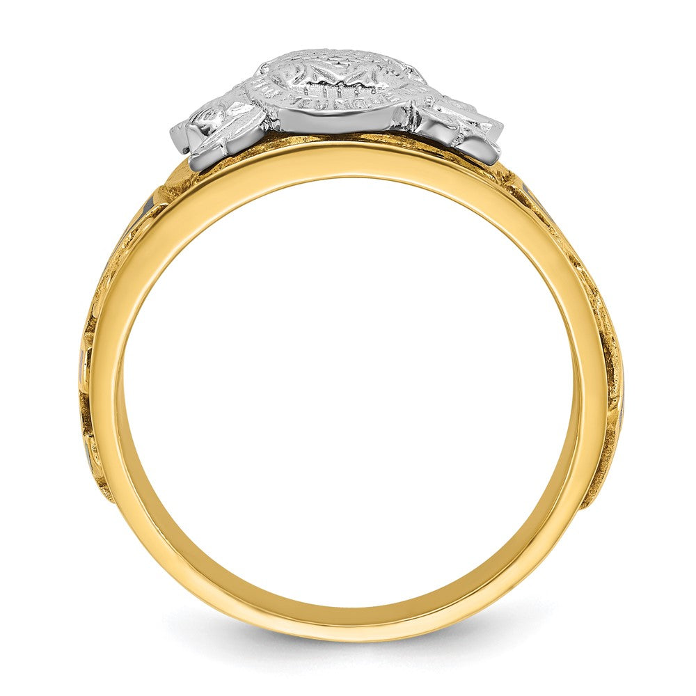 IBGoodman 14k Two-tone Men's Polished and Textured with Multi-color Enamel Active 33rd Degree Masonic Ring