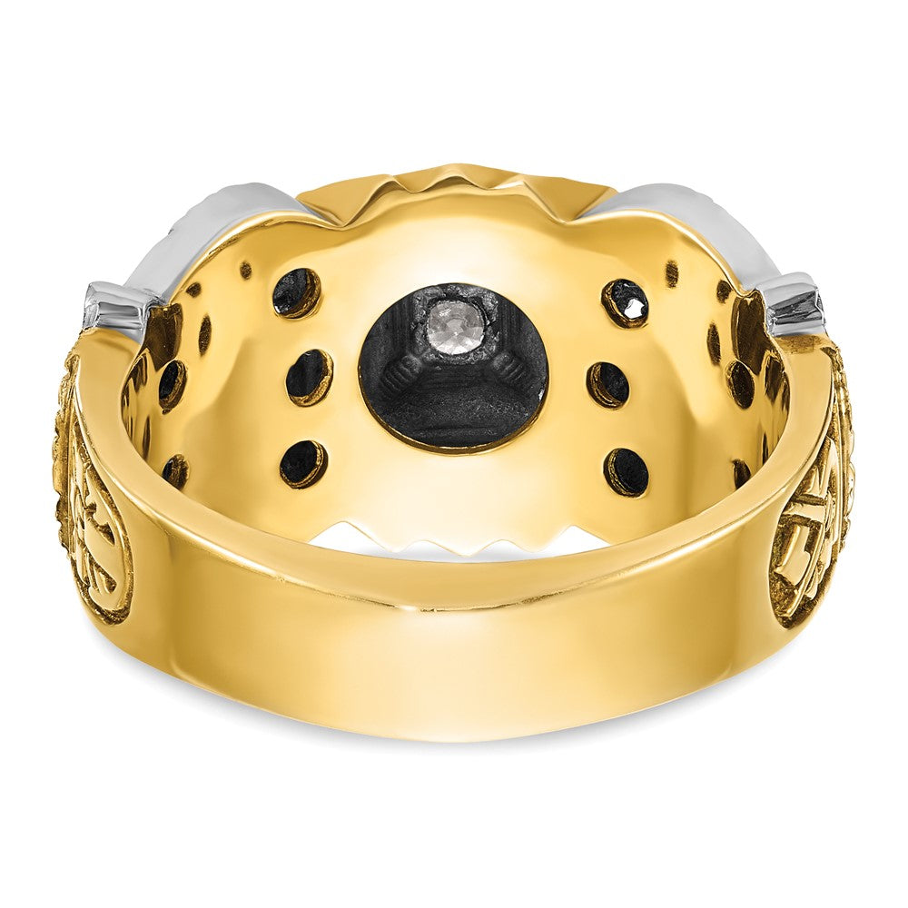IBGoodman 10k Two-tone Men's Polished and Textured 32nd Degree Scottish Rite Masonic Ring Mounting