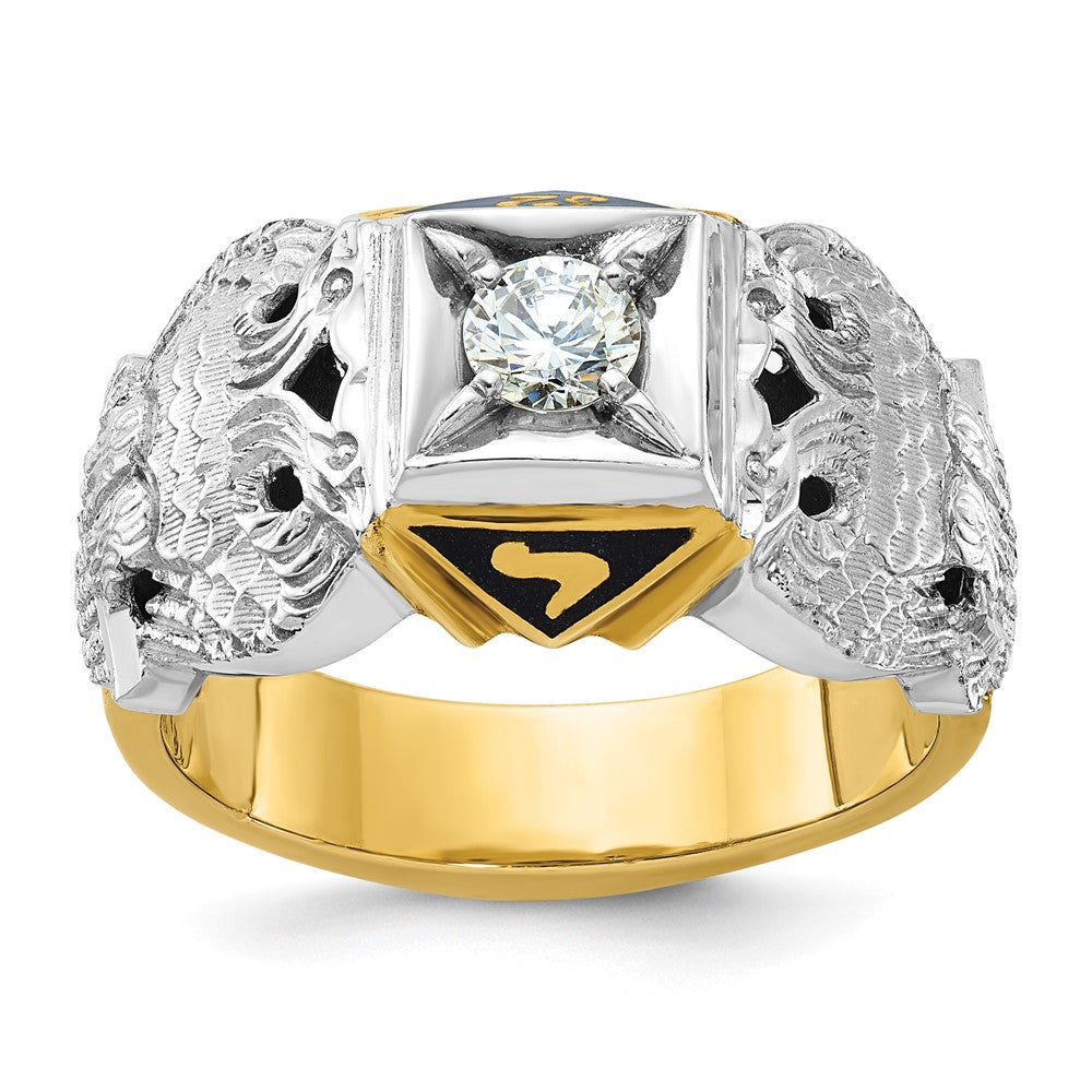 IBGoodman 10k Two-tone Men's Polished and Textured 32nd Degree Scottish Rite Masonic Ring Mounting