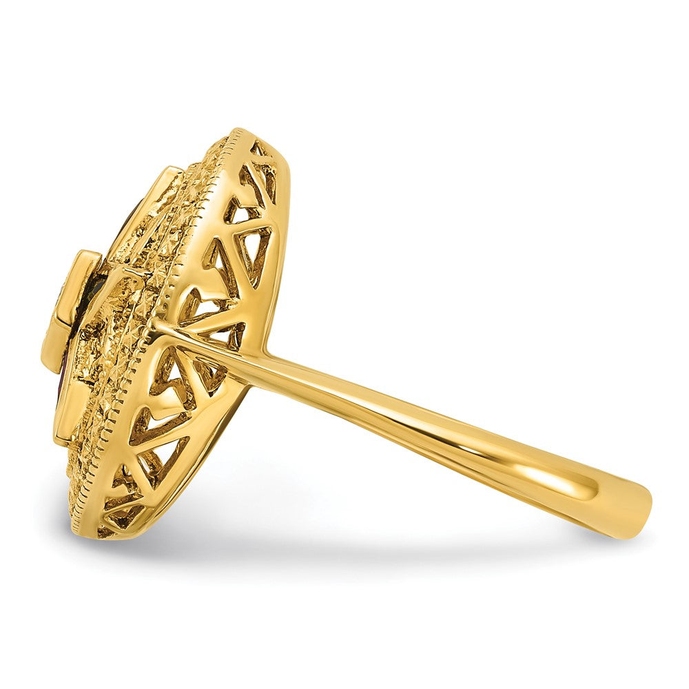 IBGoodman 14k Women's Polished and Textured Eastern Star Masonic Ring Mounting