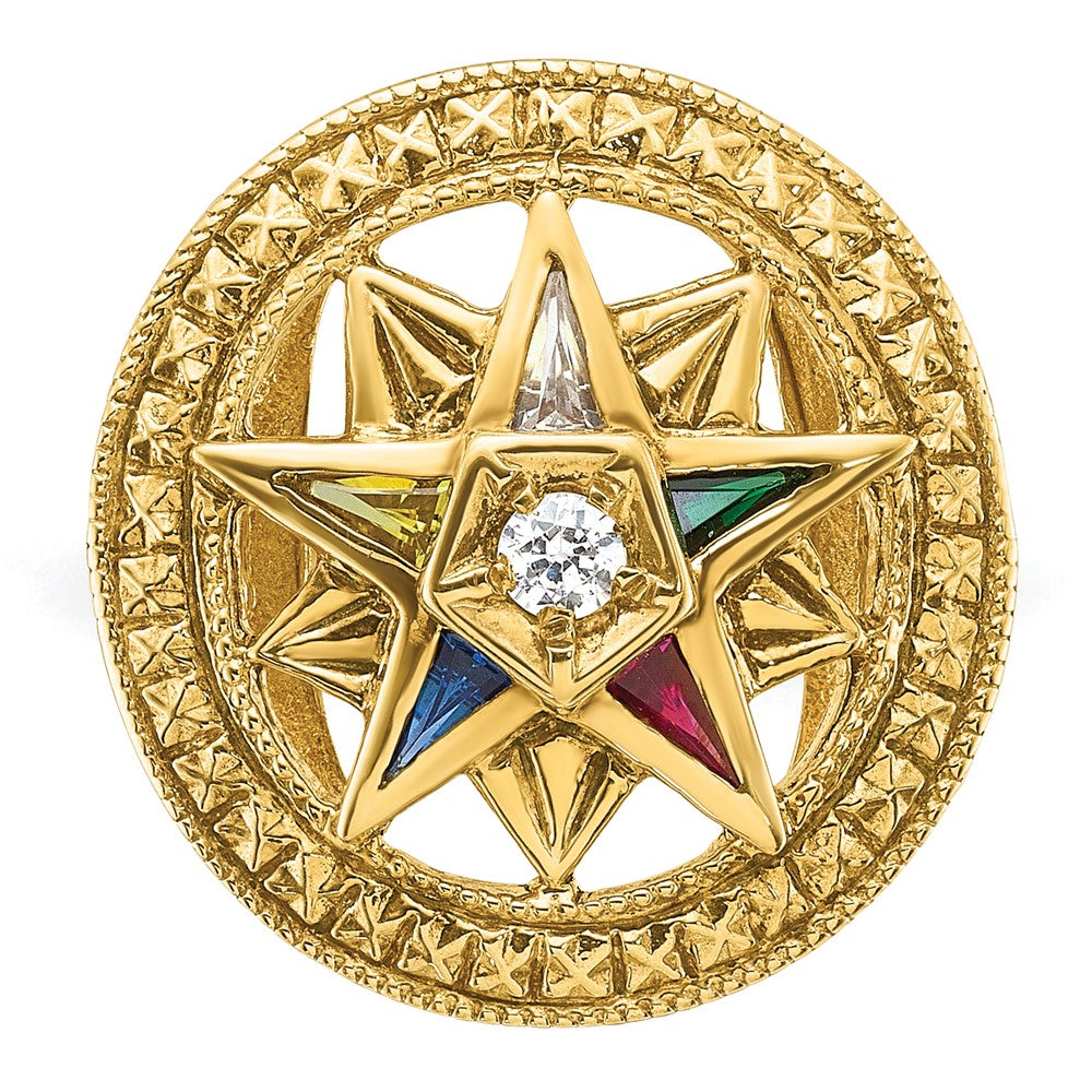 IBGoodman 14k Women's Polished and Textured Eastern Star Masonic Ring Mounting