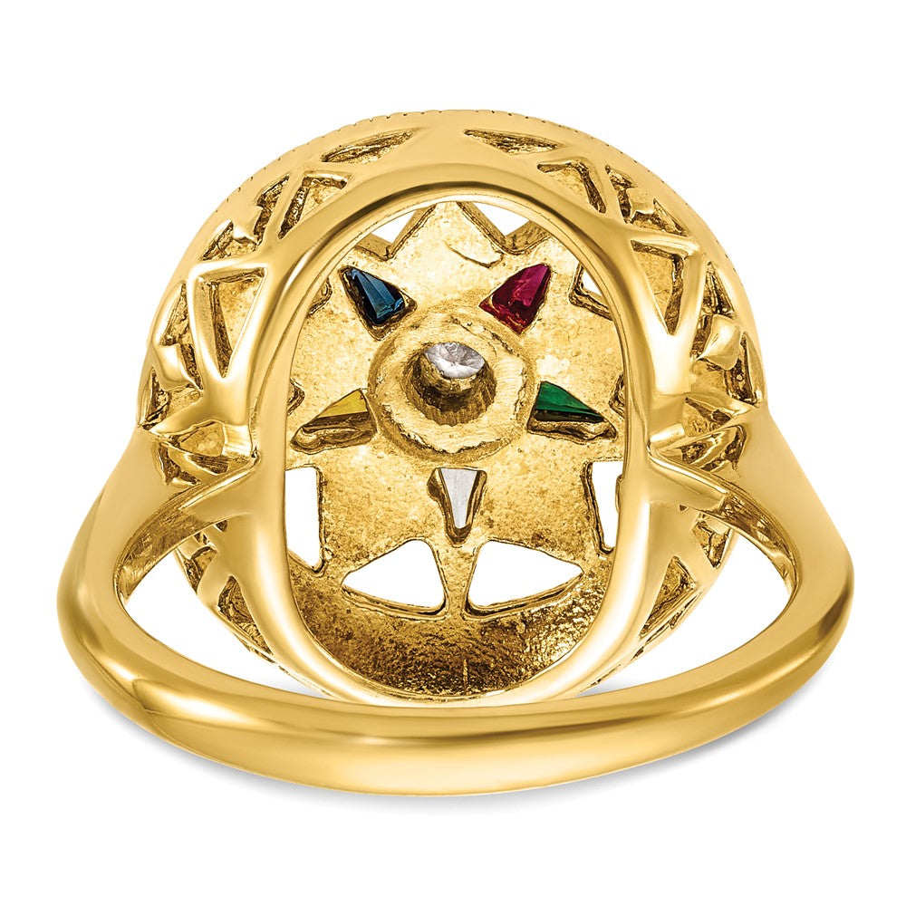IBGoodman 14k Women's Polished and Textured Eastern Star Masonic Ring Mounting