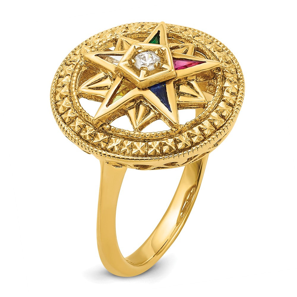 IBGoodman 14k Women's Polished and Textured Eastern Star Masonic Ring Mounting