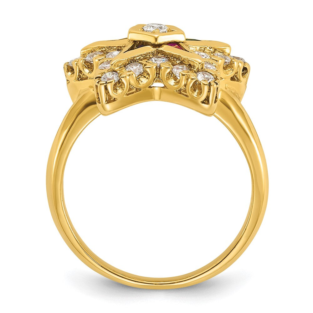 IBGoodman 14k Women's Polished Eastern Star Masonic Ring Mounting