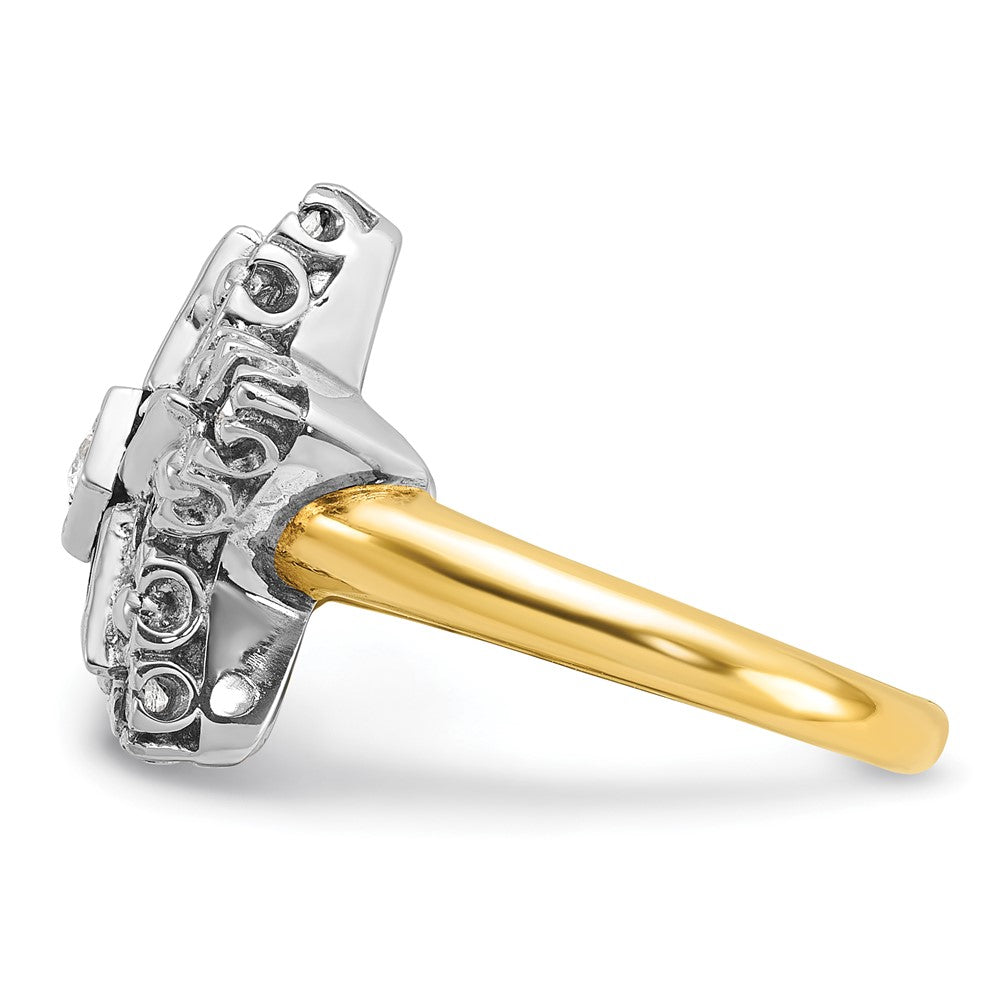 IBGoodman 14k Two-tone Women's Polished and Beaded Eastern Star Masonic Ring Mounting