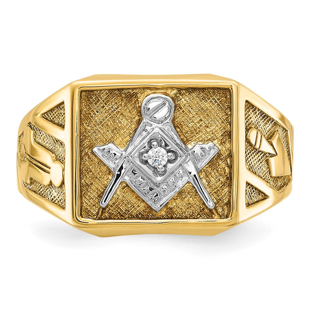 IBGoodman 10k Men's Polished and Textured Blue Lodge Master Masonic Ring Mounting