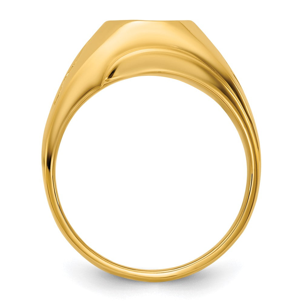 IBGoodman 14k Men's Polished and Grooved Blue Lodge Master Masonic Ring Mounting