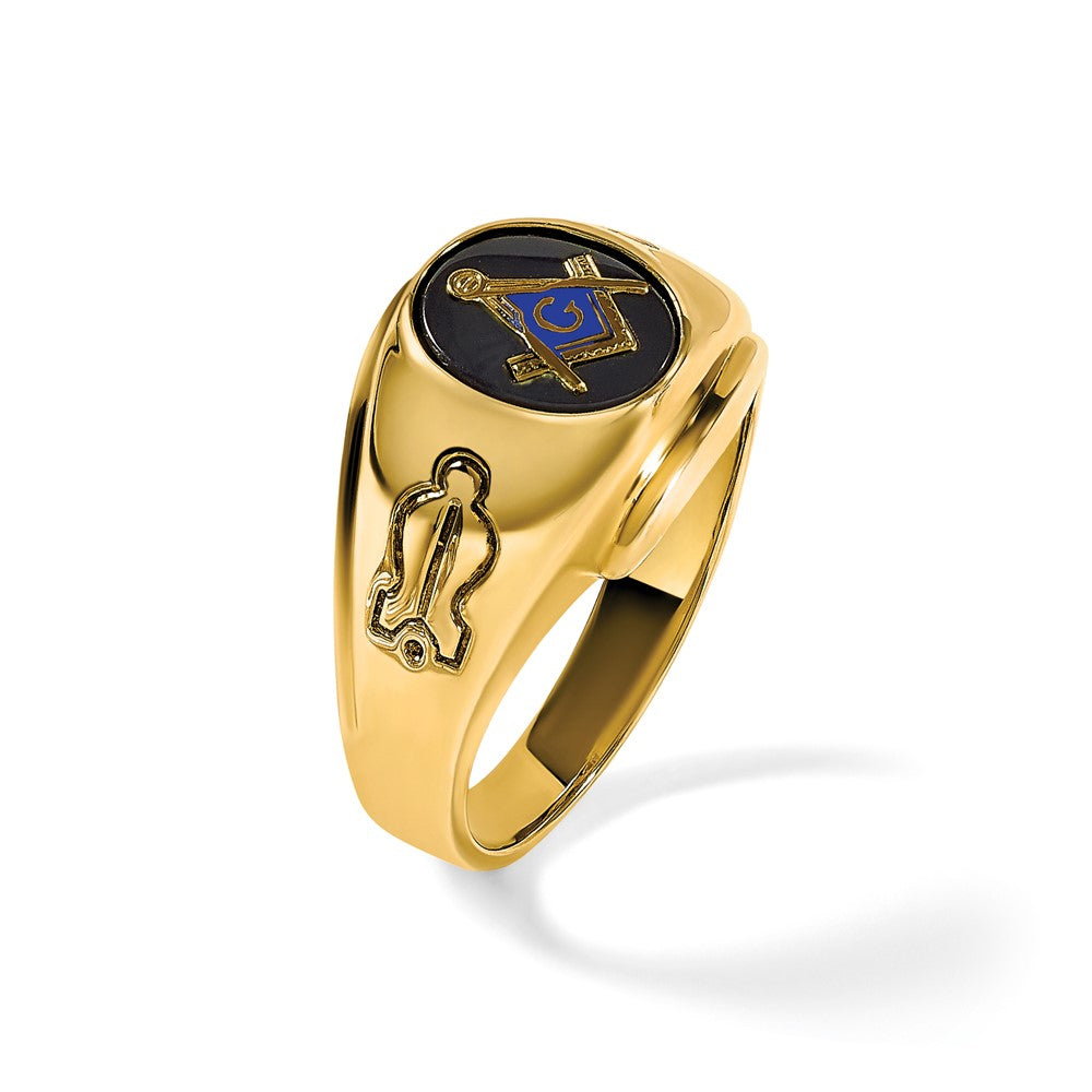 IBGoodman 14k Men's Polished and Grooved Blue Lodge Master Masonic Ring Mounting