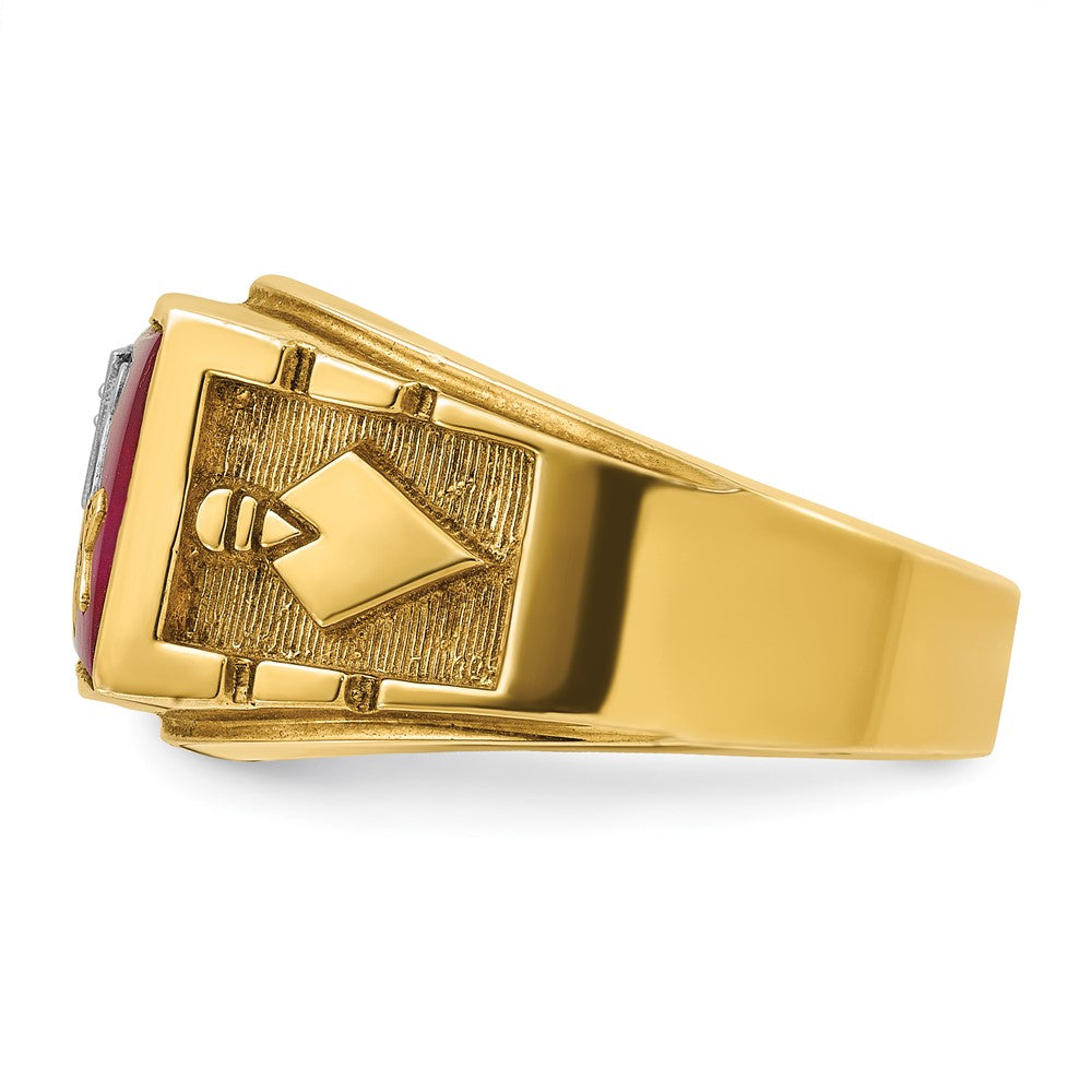 IBGoodman 14k Two-tone Men's Polished and Textured Blue Lodge Master Masonic Ring Mounting