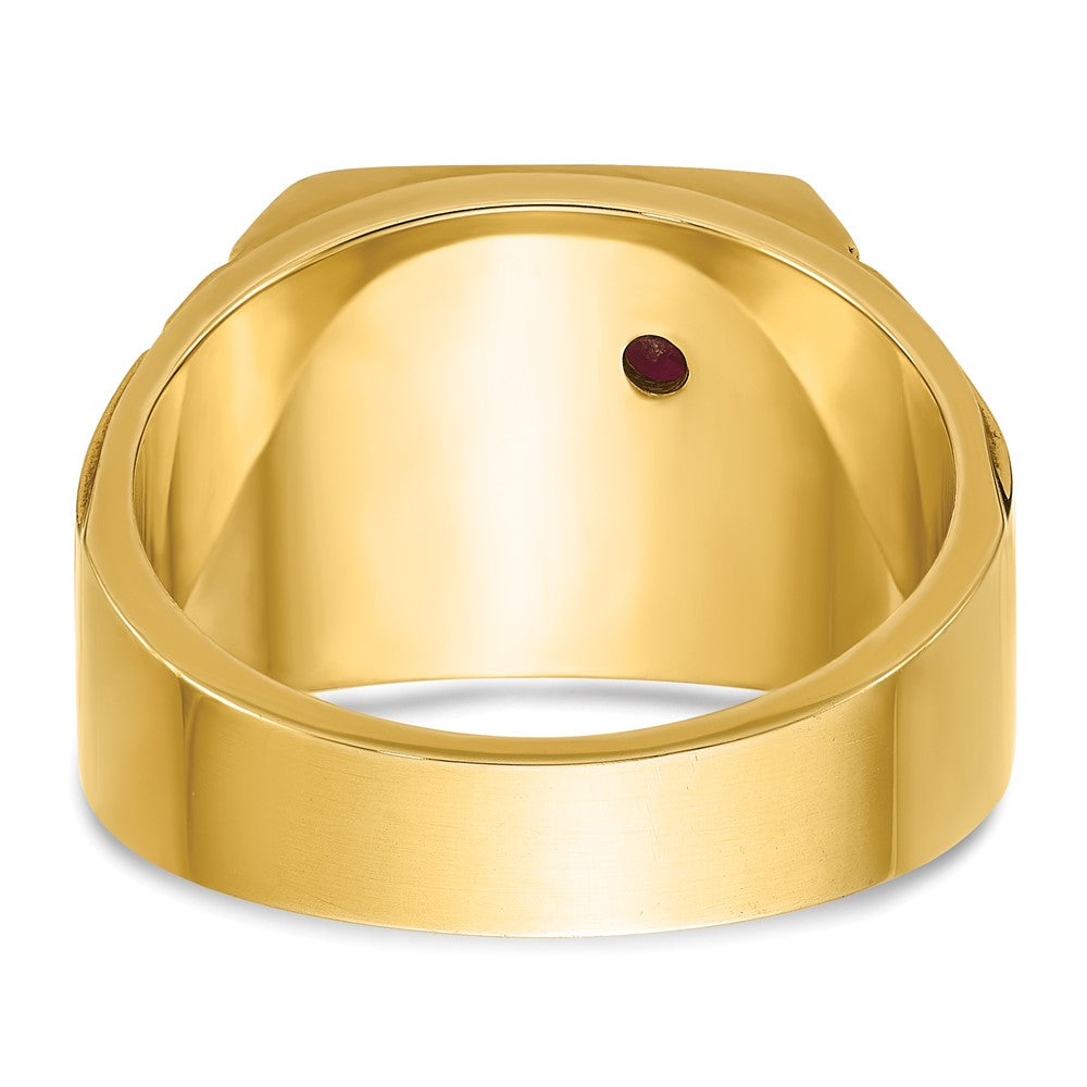 IBGoodman 14k Two-tone Men's Polished and Textured Blue Lodge Master Masonic Ring Mounting
