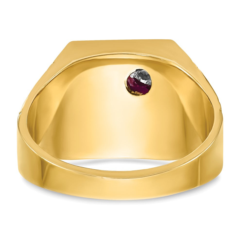 IBGoodman 14k Two-tone Men's Polished and Textured Blue Lodge Master Masonic Ring Mounting