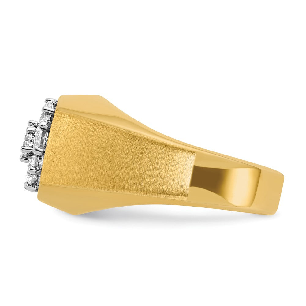 IBGoodman 14k Two-tone Men's Polished and Satin Round Cluster Ring Mounting